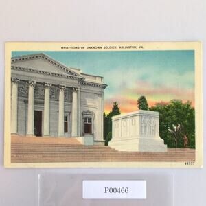 Tomb of the Unknown Soldier Arlington Virginia 1940s Linen Postcard VA PC 1948
